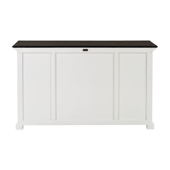 Buffetschrank mit 4 Türen, 3 Schubladen und Glaseinsatz