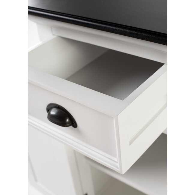 Buffetschrank mit 4 Türen, 3 Schubladen und Glaseinsatz