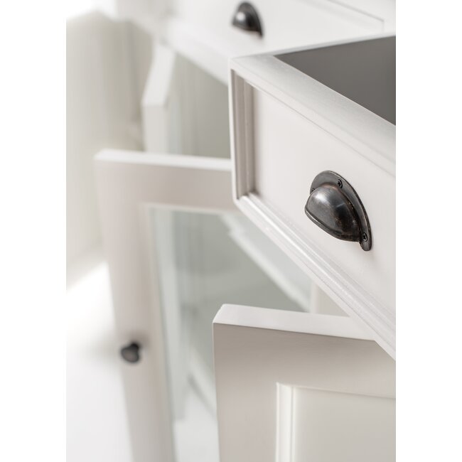 Buffetschrank mit 4 Türen, 3 Schubladen & Glaseinsatz