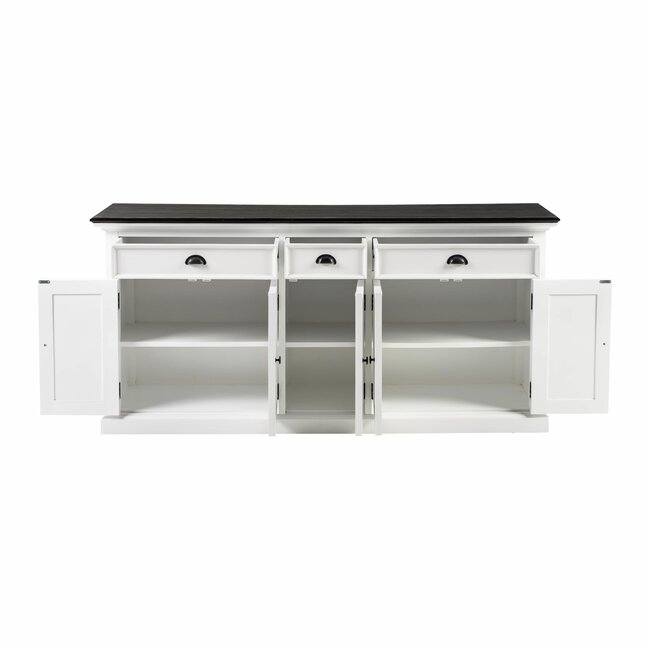 XXL Buffet-Sideboard Provence – Weiß & Schwarz