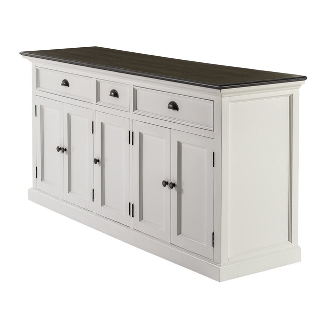 XXL Buffet-Sideboard Provence – Weiß und Schwarz