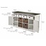 Sideboard Provence – Weiß und Schwarz mit 4 Rattankörben