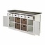 Sideboard Provence – Weiß und Schwarz mit 4 Rattankörben