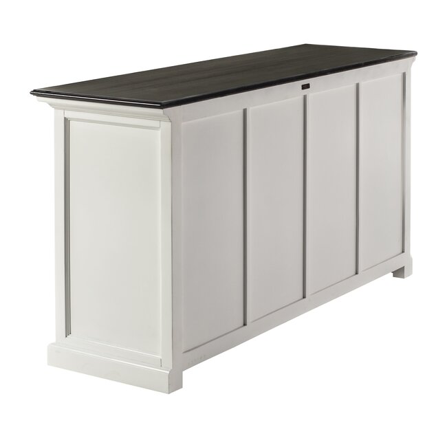 Sideboard Provence – Weiß und Schwarz mit 4 Rattankörben
