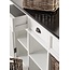 Sideboard Provence – Weiß und Schwarz mit 4 Rattankörben