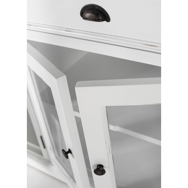 Buffetschrank mit 4 Türen, 3 Schubladen & Glaseinsatz