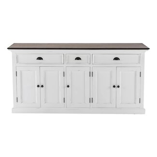 NovaSolo Halifax Accent Sideboard XXL – Landhaus-Eleganz in Weiß & Braun