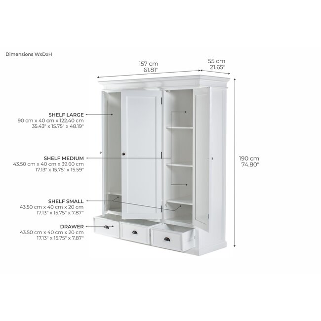 Kleiderschrank mit 3 Türen