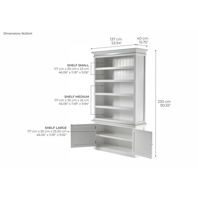 Imposantes Bibliotheksregal und Buffet - Halifax Single-Bay Hutch