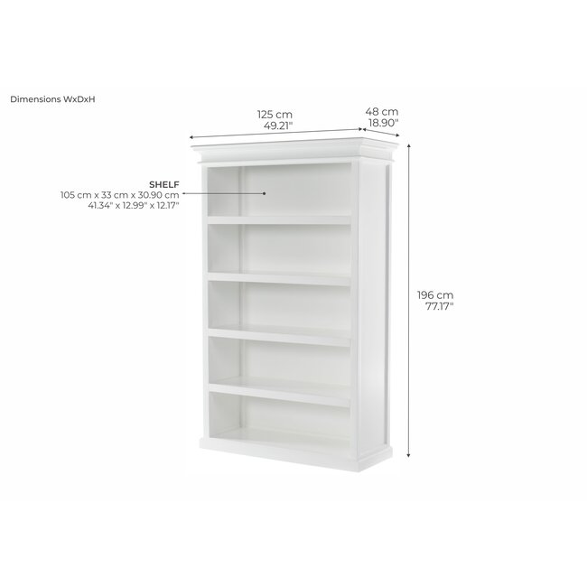 Bücherregal Halifax – Massivholz-Eleganz im Landhausstil