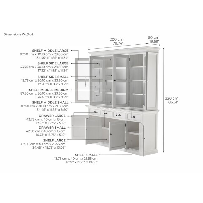 XXL Buffet Halifax – Repräsentative Vitrine und Anrichte