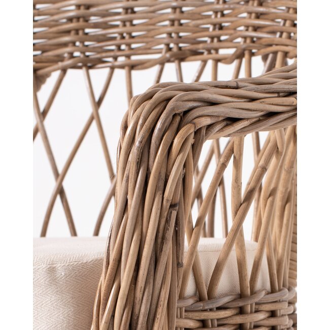 Monarch-Stuhl – Handgewebte Eleganz aus Natur-Rattan