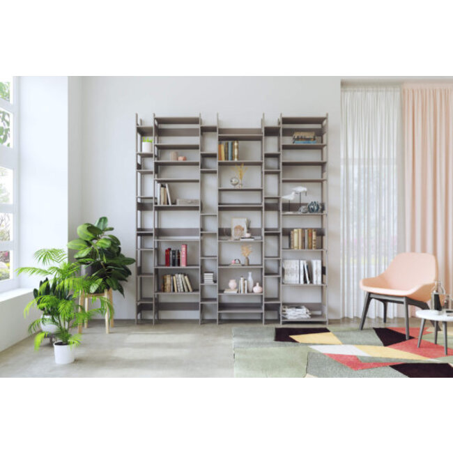 Regal LIXI Groß weiß, eiche, hellgrau, schwarz