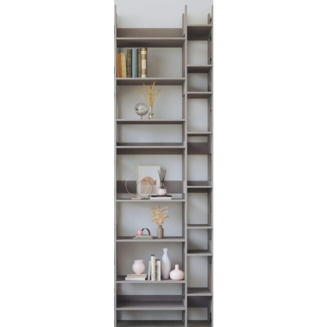 Regal LIXI Klein weiß, eiche, hellgrau, schwarz