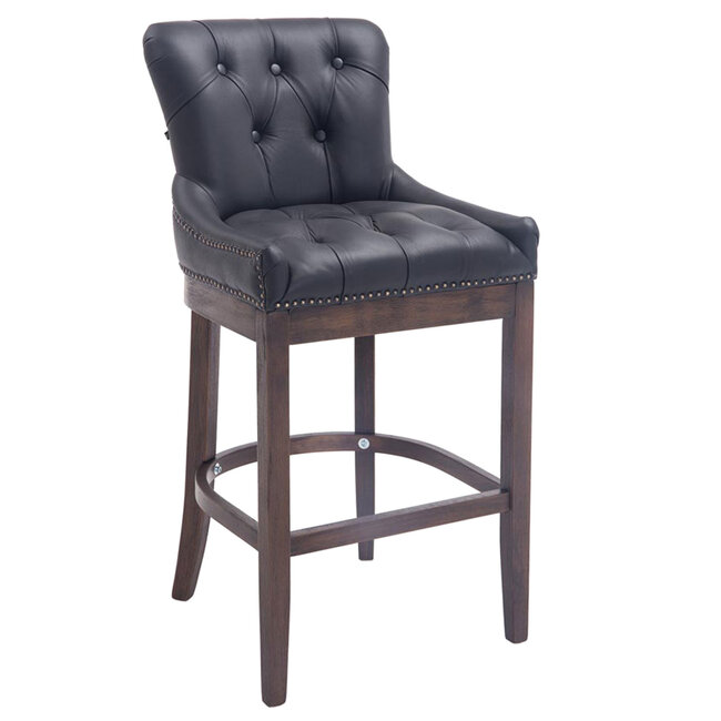 Barhocker Lakewood Echtleder schwarz