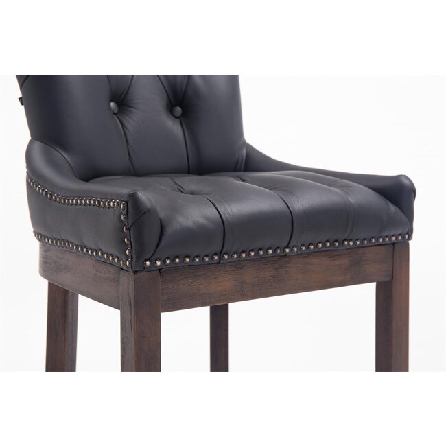 Barhocker Lakewood Echtleder schwarz