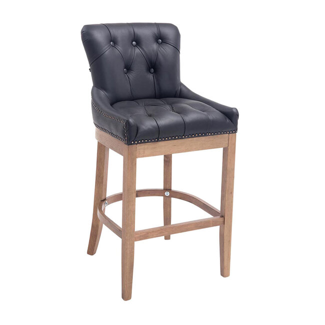 Barhocker Lakewood Echtleder schwarz
