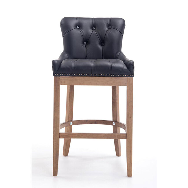 Barhocker Lakewood Echtleder schwarz