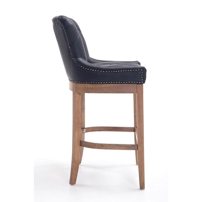 Barhocker Lakewood Echtleder schwarz