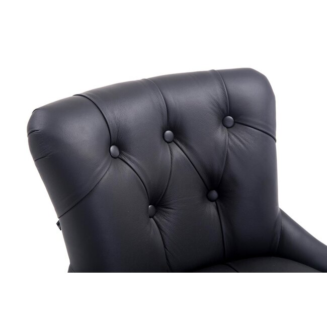 Barhocker Lakewood Echtleder schwarz