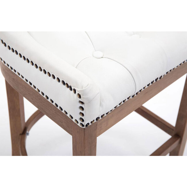 Barhocker Lakewood Echtleder weiß