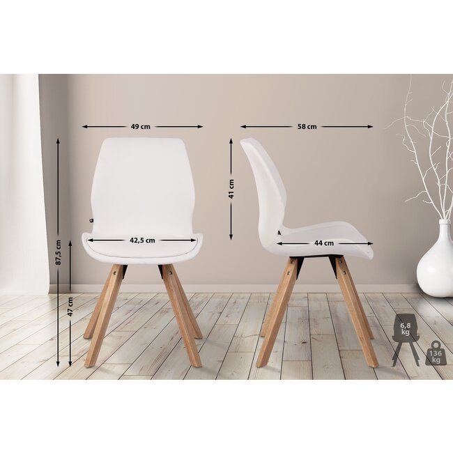 4er Set Stuhl Luna weiß