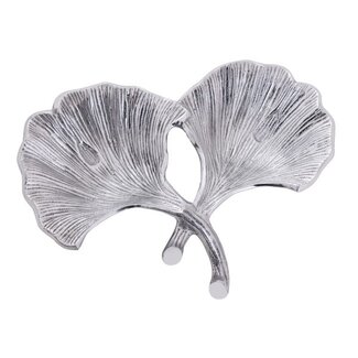 Voglrieder 2 Blatt Dekoschale Aluminium Ginkgo  Silber