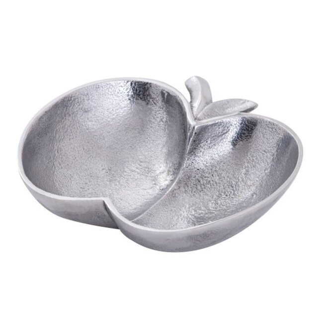 Deko Apfel Schale Aluminium Silber