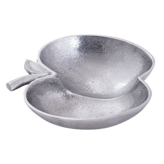 Deko Apfel Schale Aluminium Silber