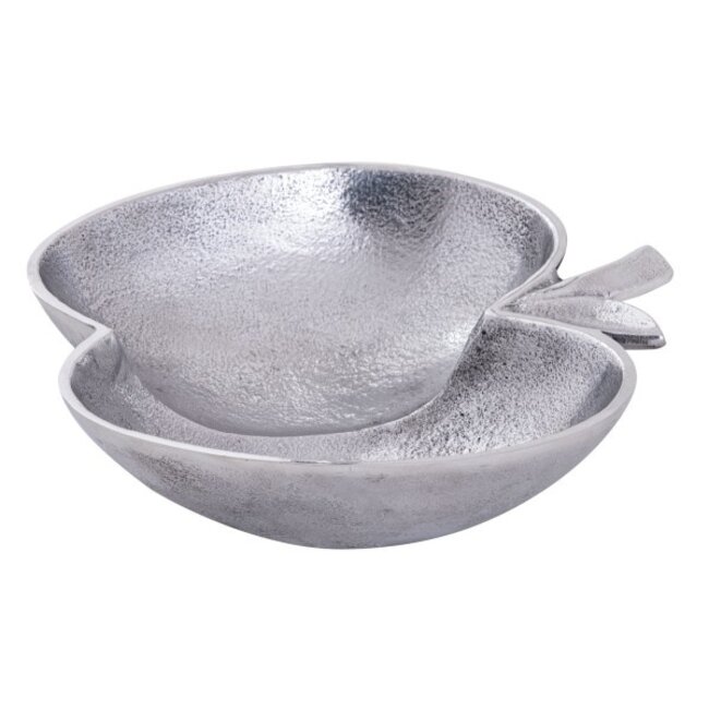 Deko Apfel Schale Aluminium Silber