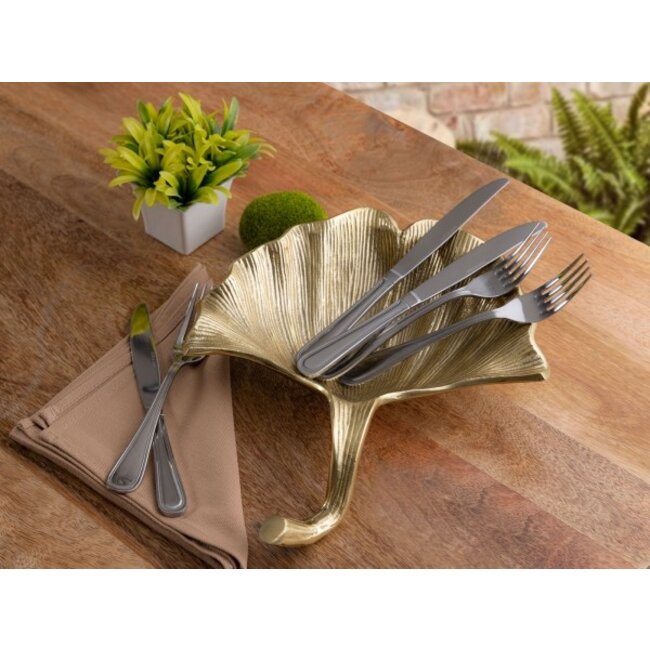 Deko Schale Ginkgo Aluminium Gold