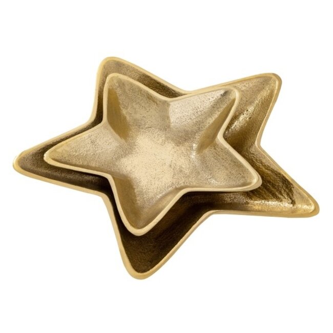 2er Set Dekoschalen Stern Starlight Gold