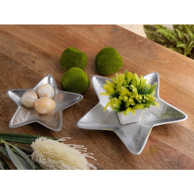 2er Set Dekoschalen Stern Starlight Silber