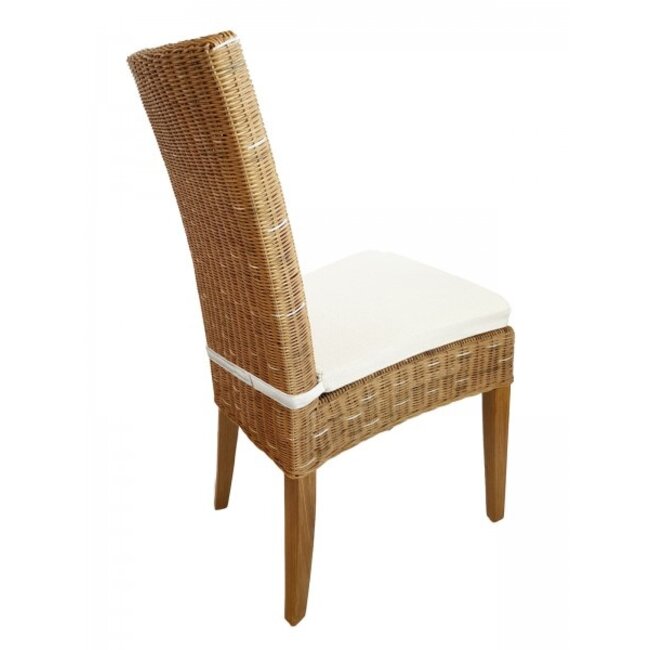 6 Stück Set Esszimmer Rattan Natur