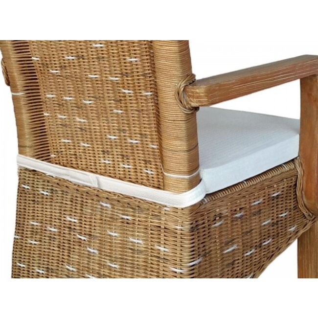 2 Stück Esszimmerstuhl Rattan mit Armlehnen natur