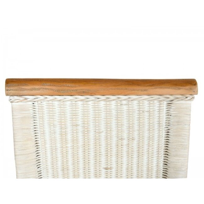 4 Stück Esszimmerstuhl Rattan mit Armlehnen weiß