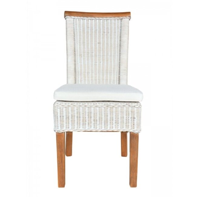 4 Stück Esszimmerstuhl Rattan weiß