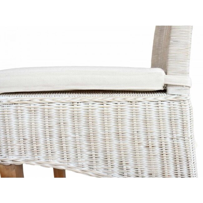 6 Stück Esszimmerstuhl Rattan weiß