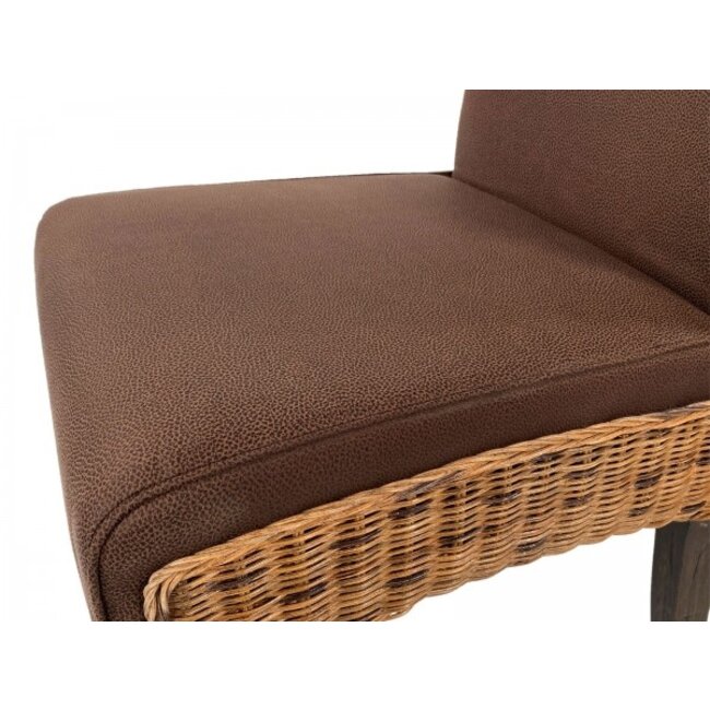 Esszimmerstuhl Rattan Polster braun