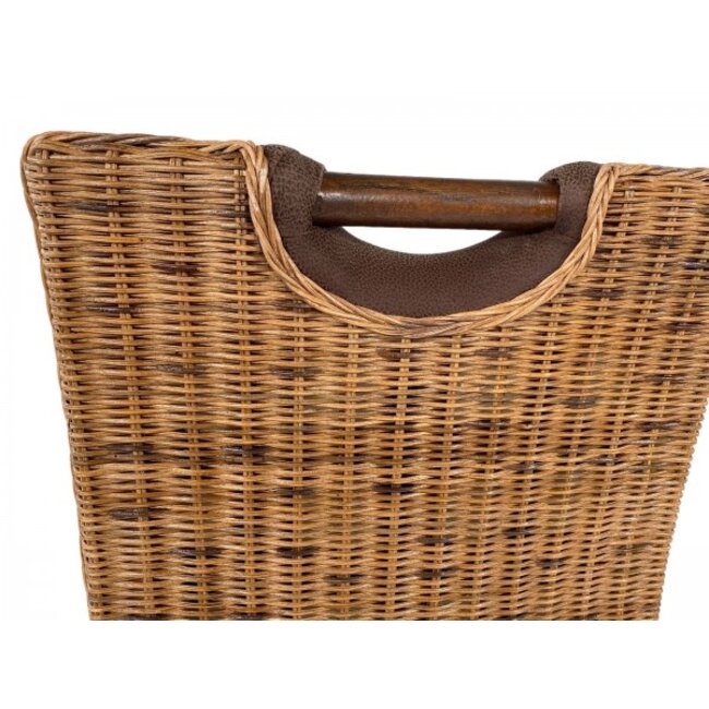 Esszimmerstuhl Rattan Polster braun