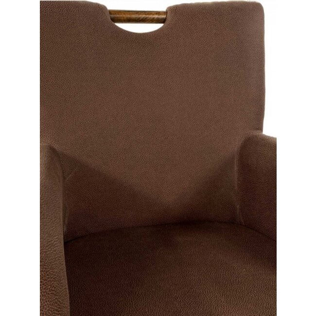 Esszimmerstuhl Rattan Polster mit Armlehnen braun