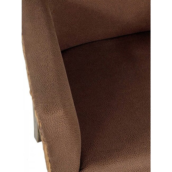 Esszimmerstuhl Rattan Polster mit Armlehnen braun