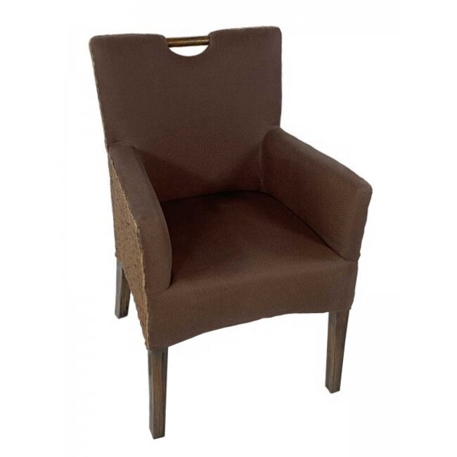 6 Stück Esszimmerstuhl Rattan Polster mit Armlehnen