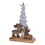 Dekofigur Weihnachtsbaum mit zwei Hirschen – Aluminium Silber