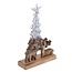 Dekofigur Weihnachtsbaum mit zwei Hirschen – Aluminium Silber