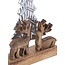 Dekofigur Weihnachtsbaum mit zwei Hirschen – Aluminium Silber