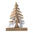Holzfigur Weihnachtsbaum mit Hirsch und Engel – Dekoaufsteller