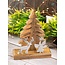 Holzfigur Weihnachtsbaum mit Hirsch und Engel – Dekoaufsteller