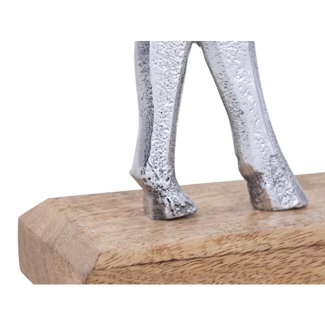 2er-Set Dekofiguren Hirsche – Aluminium & Mangoholz