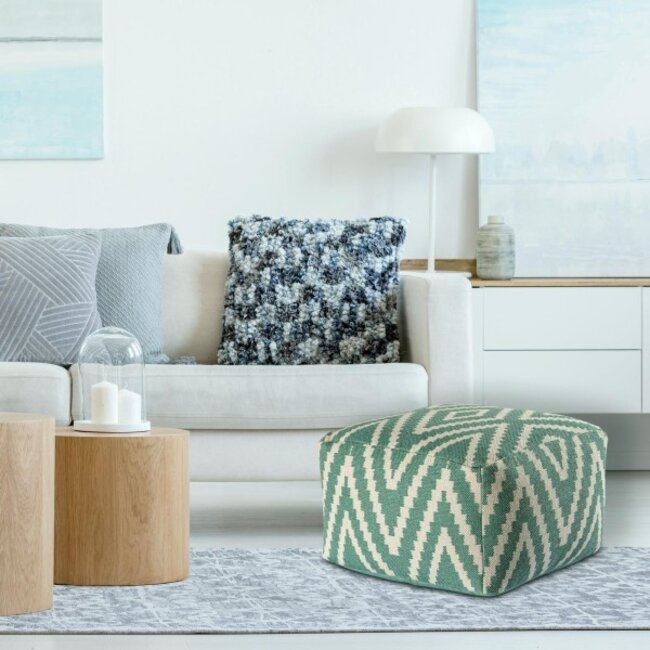 Fußhocker Pouf Kelim mint